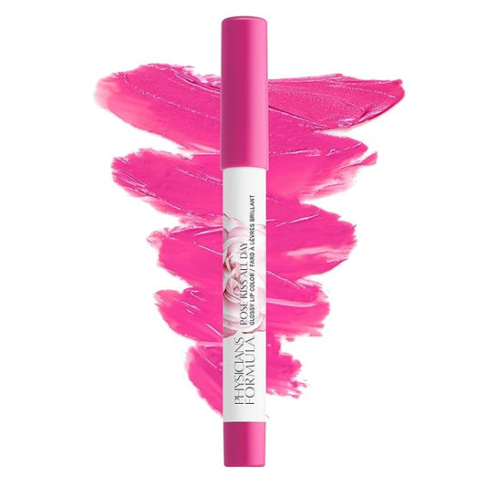 Physicians Formula Rosé Kiss All Day Glossy Lipstick LIp Color Makeup, Red, She's a Wild Rose | Dermatologist Tested, Clinicially Tested