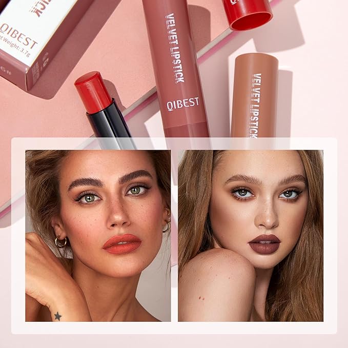 Velvet Matte Lip Gloss, Nude Stain Satin Lip Gloss,
