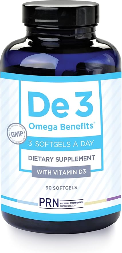 PRN De3 Dry Eye Omega 3 Fish Oil – Support for Dry Eyes - 2240mg EPA & DHA in Triglyceride Formula – New & Improved-Burpless-1 serving, 1-month supply