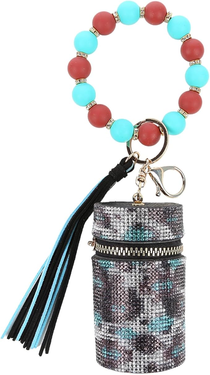 Lipstick Keychain, Leather Diamond Lip Gloss Holder, Stylish Gloss