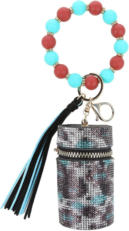 Lipstick Keychain, Leather Diamond Lip Gloss Holder, Stylish Gloss