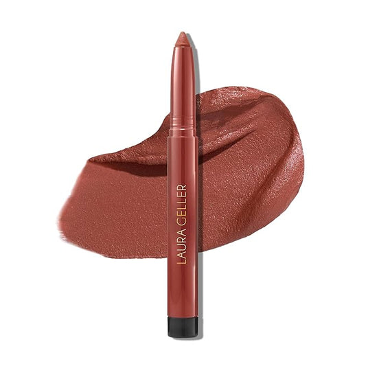LAURA GELLER NEW YORK Kajal Longwear Matte Lip Color | Transfer Proof Nourishing Formula with Built In Sharpener| Hazelnut