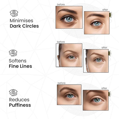 Pure Vegan Under Eye Patches, Helps Reduce Puffy Eyes & Dark Circles, Revitalise Dull Eye Masks - Nourishes, Renews, Soothes (Jar - 30 Pair)