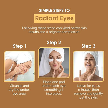 Under Eye Patches with Vitamin C & E - Dermatologist Tested Korean Eye Gel Patches for Puffy Eyes and Dark Circles - Hydrating Eye Gel Patches - Brightening Depuff Eye Patches - 5 Pairs