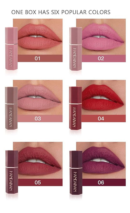6 Colors Nude Moisturizer Smooth Lipstick, Matte Lipstick Long-Lasting