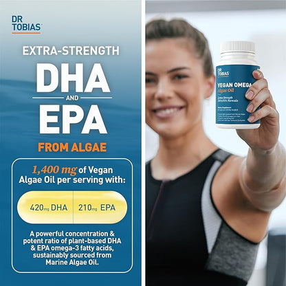 Dr. Tobias Vegan Omega 3 Algae Oil and Collagen Peptides Powder, Overall Health, Gut & Immune Support Plus Beauty & Vitality Bundle, Non-GMO
