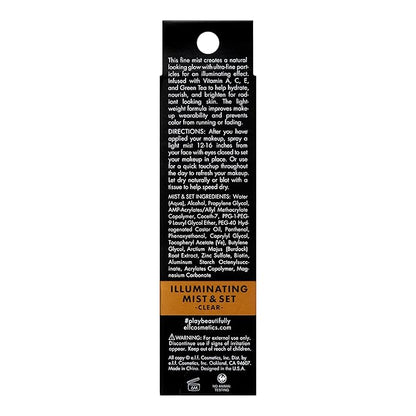 e.l.f. Illuminating Mist & Set, Refreshing Setting Spray For A Lasting Radiant Finish, Infushed With Green Tea & Vitamin A, Vegan & Cruelty-free