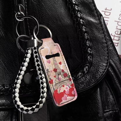 Horeset Valentine Chapstick Holder Keychain Slim Neoprene Lip Gloss