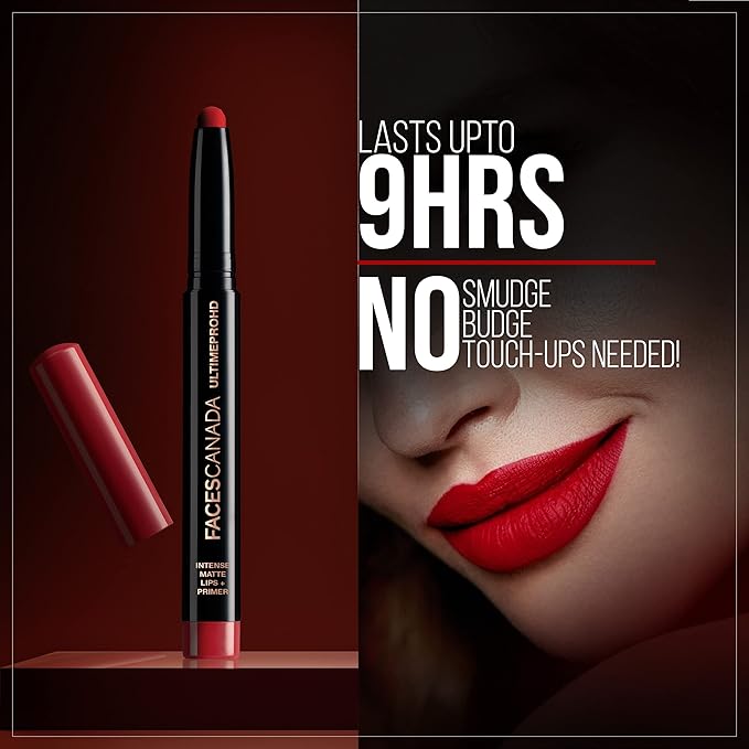 Ultime Pro HD Intense Matte Lipstick + Primer - Chestnut 27 | 9 Hour Long Lasting Lip Color | Lightweight & Smudge Proof Matte Finish | 0.05 Oz/1.4g