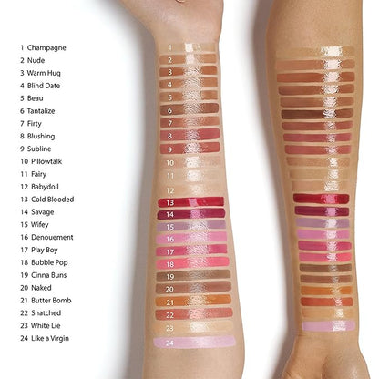 Ruby Kisses Lip Gloss Butter Bomb Gloss Non-Sticky Lip Gloss Vitamin E Natural Nude Lip Makeup - 7.8mL (0.26 US fl.oz) (White Lie)