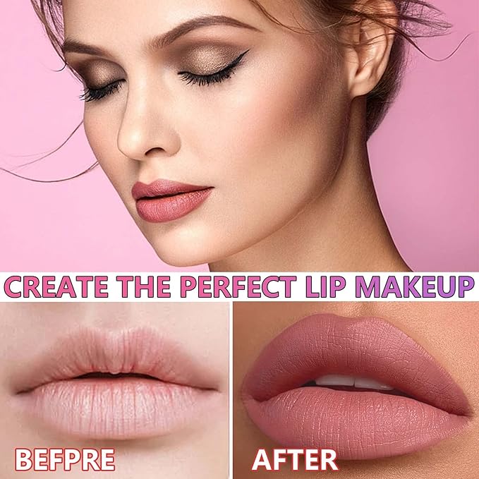 3 Pcs Nude Crayon Lipstick Set,Matte Velvet Lipstick Lip Crayon Nourishing Non-Stick Cup Lip Stain Lip Gloss,Long-lasting Waterproof Lip Stick Lip Makeup for Women(Set B)