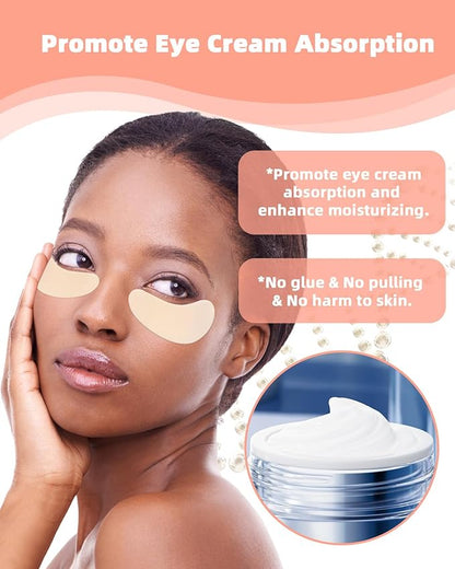 Reusable Eye and Smile Line Patches - 2 Pairs Silicone Under Eye Patches and Nasolabial Folds Patches, Reusable Eye Mask, Silicone Wrinkle Patches for Eye Lines & Smile Lines Treatment, No Adhesive