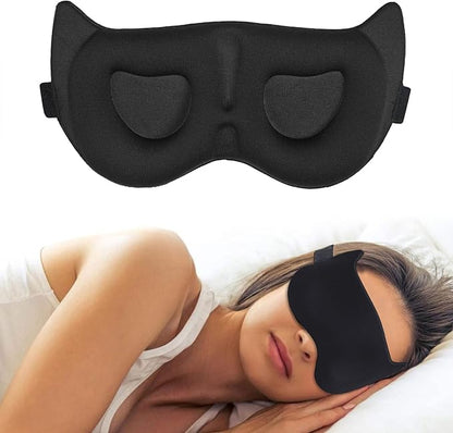 Cute Sleep Eye Mask for Kids, 3D Contoured Cup Sleeping Mask & Blindfold, Concave Molded Night Sleep Mask, Block Out Light, Soft Comfort Eye Shade Cover for Travel Yoga Nap,KD