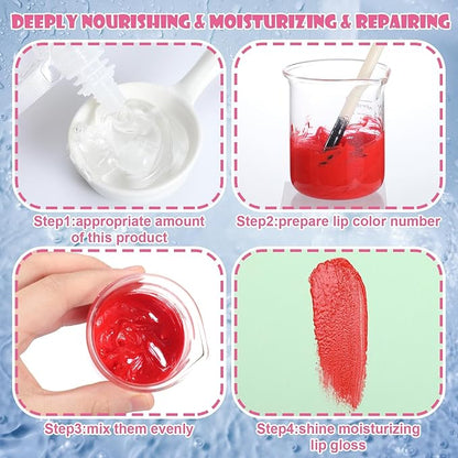 6 Pcs 100ml Lip Gloss Base Clear Lip Balm Base Moisturize Lip Gloss Base for DIY Lip Gloss Making Kit Makeup Gift Kits for Women Oil Material Makeup Lipstick Primer for Handmade Lip Balms