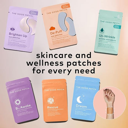 The Good Patch Brighten Up Hydrogel Under Eye Patches for Dark Circles and Puffy Eyes, Made with Niacinamide, Vitamin K, Pine Leaf Extract, Clinically Proven (18 Total Patch Sets)