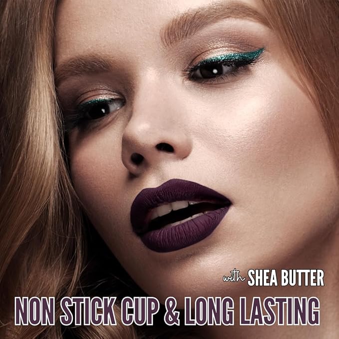 Mynena Deep Eggplant Long-Lasting Matte Liquid Lipstick Intense Color Smudge-Proof & Waterproof Comfortable Hydrating Shea Butter Vegan & Cruelty-Free | Mia