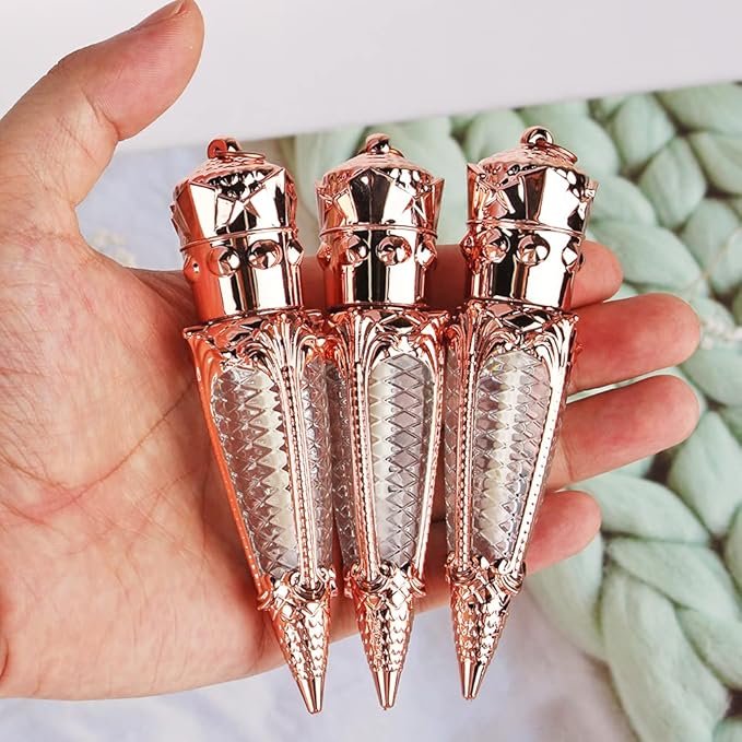 15pcs 4ml rose gold crown empty lip gloss tubes, empty Key chain lipgloss containers