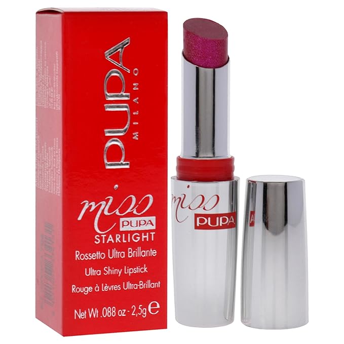 PUPA Milano Miss PUPA Milano Starlight Ultra-Shiny Lipstick - Semi-Transparent Color And Micro Pearls - Balmy Texture - Extraordinary Radiance - Blends Gently On Lips - 706 Pretty Elizabeth - 0.88 Oz