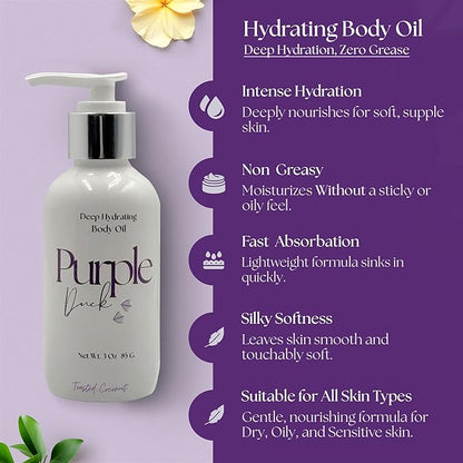 Hydrating Body Oil for Women | Lightweight All-Natural Moisturizing Oil | Fast-Absorbing Moisturizer | Scented Body Oil for Women - Toasted Coconut 3 Oz