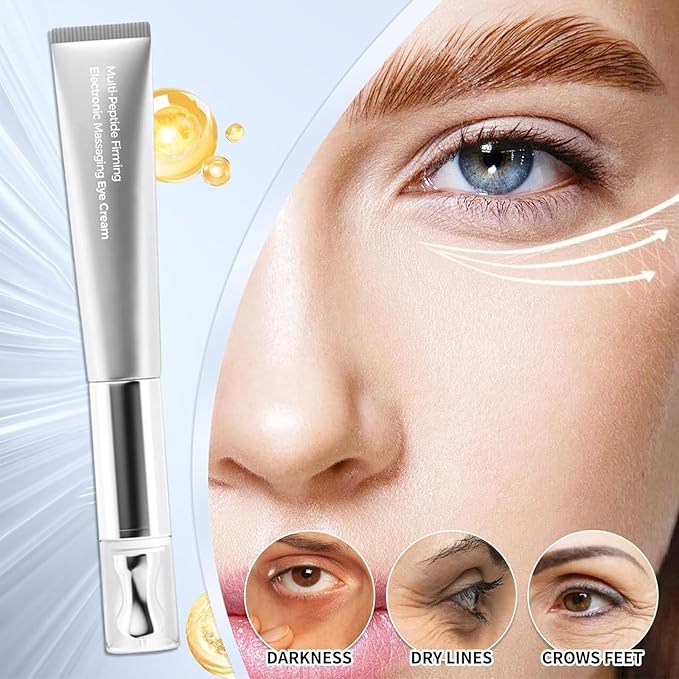 Eye Cream | Wrinkle Eraser Massaging Eye Cream, Multi-Peptide Firming And Electronic Massager, Anti-Aging Eye Cream for Puffiness and Bags Under Eyes Cream | Electric Massage Eye Cream (1 Pc)