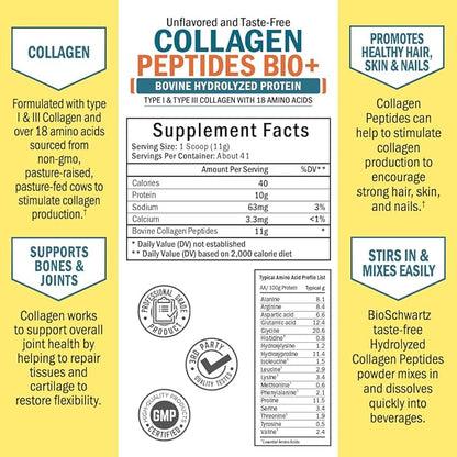 BioSchwartz 15 Day Cleanse for Colon and Gut Health Plus Hydrolyzed Collagen Peptides Powder (40+ Servings)