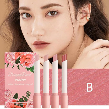 4 Colors Tube Cigarette Lipstick Set, Mate Velvet Lipstick Moisturizer & Smooth, Red Lip Stain Long Lasting 24 Hours Waterproof Lip Tinet (Set B)