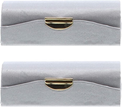 Motique Accessories Silver Solid Satin Ladies Lipstick Case
