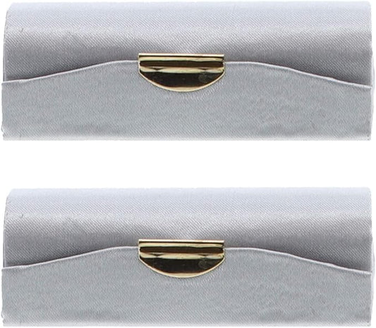 Motique Accessories Silver Solid Satin Ladies Lipstick Case