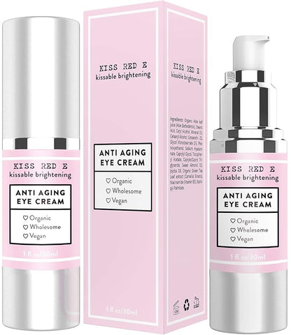 KissRedE Anti-Aging Eye Cream for Dark Circles, Puffiness, Fine Lines, and Wrinkles - Fragrance-Free, 1 Fl Oz