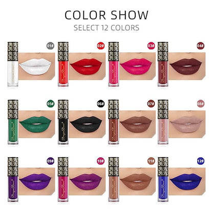 Halloween Dark Matte Liquid Lipstick for Women, Long Lasting Waterproof Lip Gloss, Face Body Painting, Vivid Vampire Lip Stain for Masquerade, Party Goth Makeup, Cosplay (#08 Nude Pink)