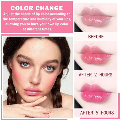 AWCCXMYM 3Pcs Color Changing Lipstick Lip Oil Glow Changing