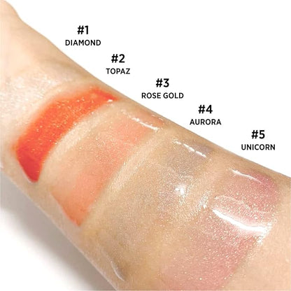 UNICORN GLOW Luminous Lip Gloss, [#2 Topaz ]- Moisturizing Lip Gloss with Shimmery Finish - Lightweight, Sheer and Hydrating[0.18 oz. / 5 g]