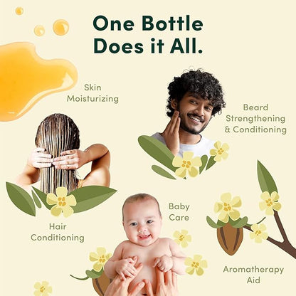 HobaCare 100% Pure, Unrefined Jojoba Oil for Skin & Nails - Moisturizing Body Oil & Face Moisturizer for Dry Skin - Natural Treatment for Hair & Beard Care (128 fl oz)