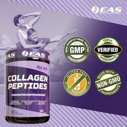 Experimental and Applied Sciences Collagen Peptides Powder | Hydrolyzed Type I & III | for Healthy Hair, Skin, & Nails | Bone & Joint Health | 20g Collagen Per Serving | 30 Servings (Unflavored)