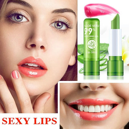 4 Pcs Aloe Vera Lipstick,Long Lasting Lip Care