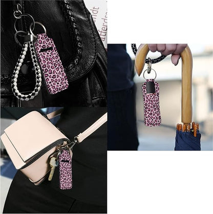 Horeset Lipstick Holder Keychains Peach Pattern Women's Lip Ring