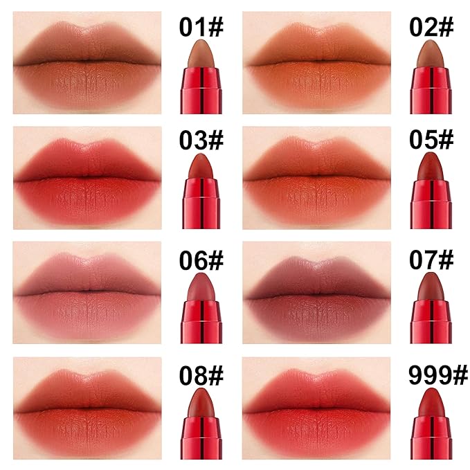 Velvet Matte Lipstick Stick with Brush-2 in 1 Long
