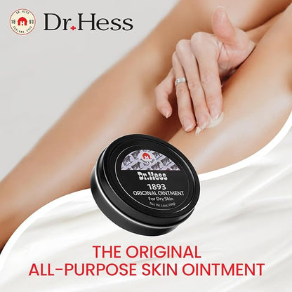 Dr. Hess' 1893 Original Udder Ointment, All-Purpose Nourishing Body Moisturizer for Healing Dry, Irritated Skin, Cracked Heels, Rashes, Chafing with Lanolin, Beeswax, & Eucalyptus Oil, 1.4 oz 4 Pack