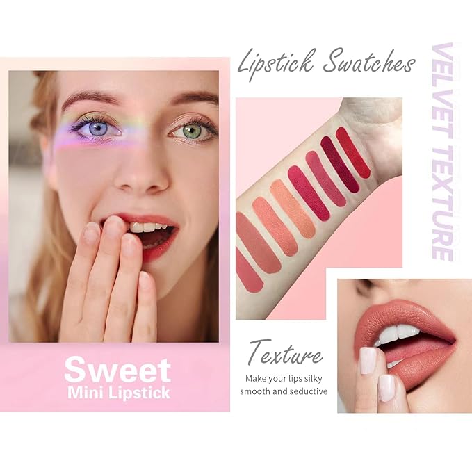 8 Color Mini Matte Lipstick,Mini Capsule Tubes,Lipstick Capsules, Long