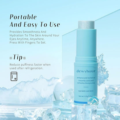 Eye Balm for Dark Circles: Cooling Eye Cream Under Eye Treatment, Cool Eye Stick Reduce Wrinkle & Puffiness, Hydrating Balm for Eye Bags Skin Care
