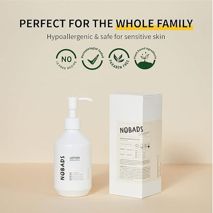 NOURISHING LOTION, Natural moisturizing ingredients, Zero skin irritation, Paraben-free and formulated without harmful ingredients, Safe for everyone in the family