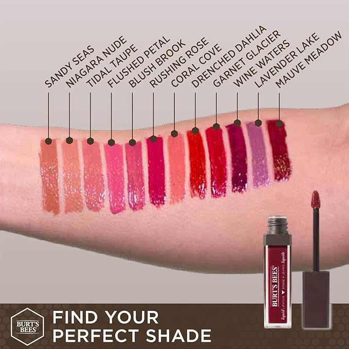 Burt's Bees 100% Natural Glossy Liquid Lipstick, Rushing Glossy