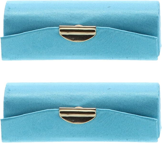 Motique Accessories Turquoise Solid Satin Ladies Lipstick Case