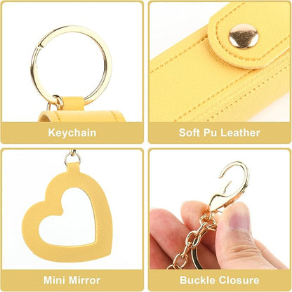 Lipstick Organizer Keychain Chapstick Case with Mirror Organizer