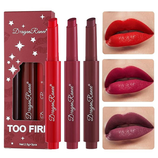 Upgrade Press Lipstick Set,3 Colors Natural Velvet Long Upgrade
