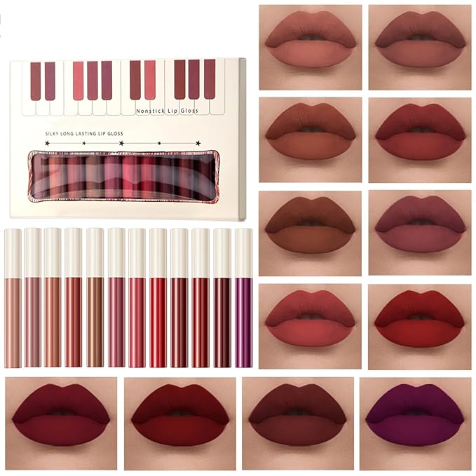 12 Colors Matte Lipstick labiales mate Matte Liquid Long-Lasting