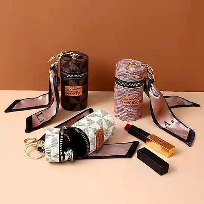2Pcs Lipstick Organizer, Luxury Leather Lip Gloss Bag, Organizer,