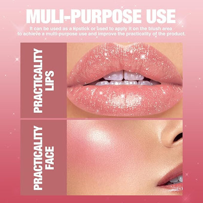 Jolilab Sparkling Lipstick Lip Gloss Long Lasting Waterproof Lipstick