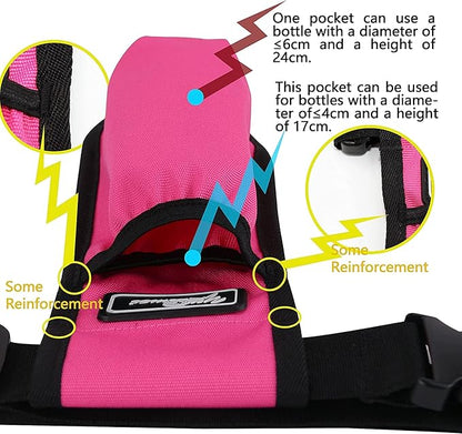 Massage Bottle Bag Massage Therapist Holster Massage Lotion Holster Massage Oil Holster（YR-1KD-Rose Red）
