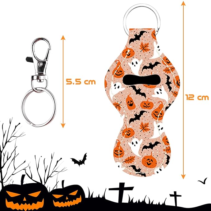 Duufin 20 Pieces Halloween Chapstick Holder Lipstick Holder Safeguard,